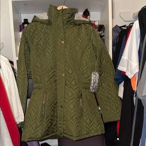 Olive Green Quilted Women's Jacket